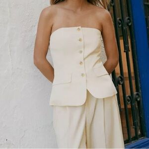 ZARA buttoned strapless top